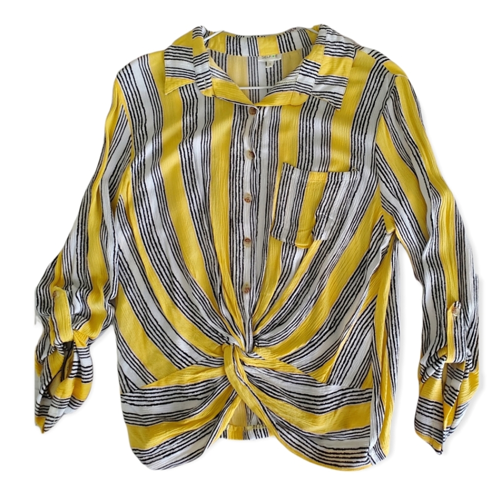 Self Esteem Juniors Twist-front button-up Top